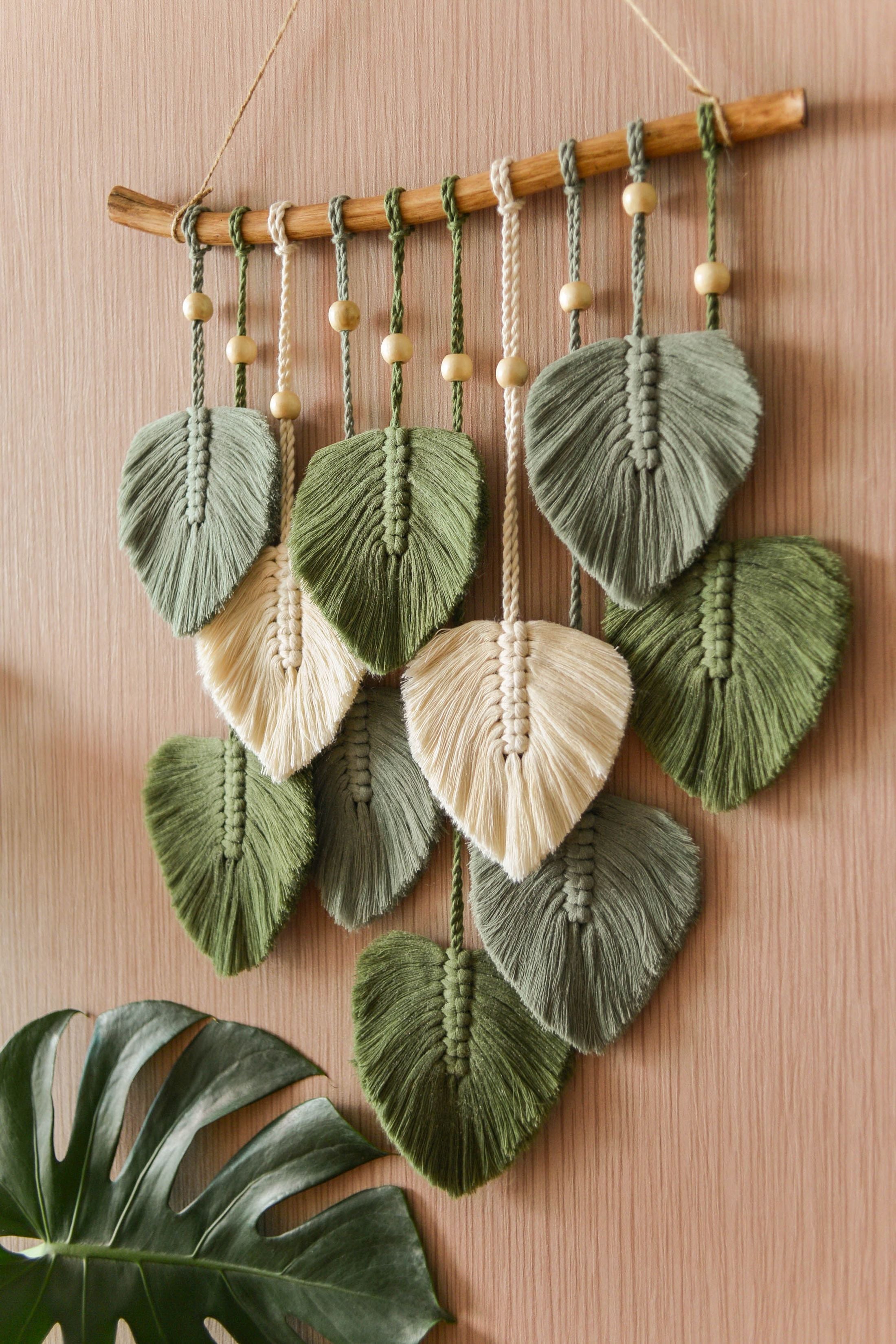 Leaves Wall Hanging for Boho and Rustic Wall Decor