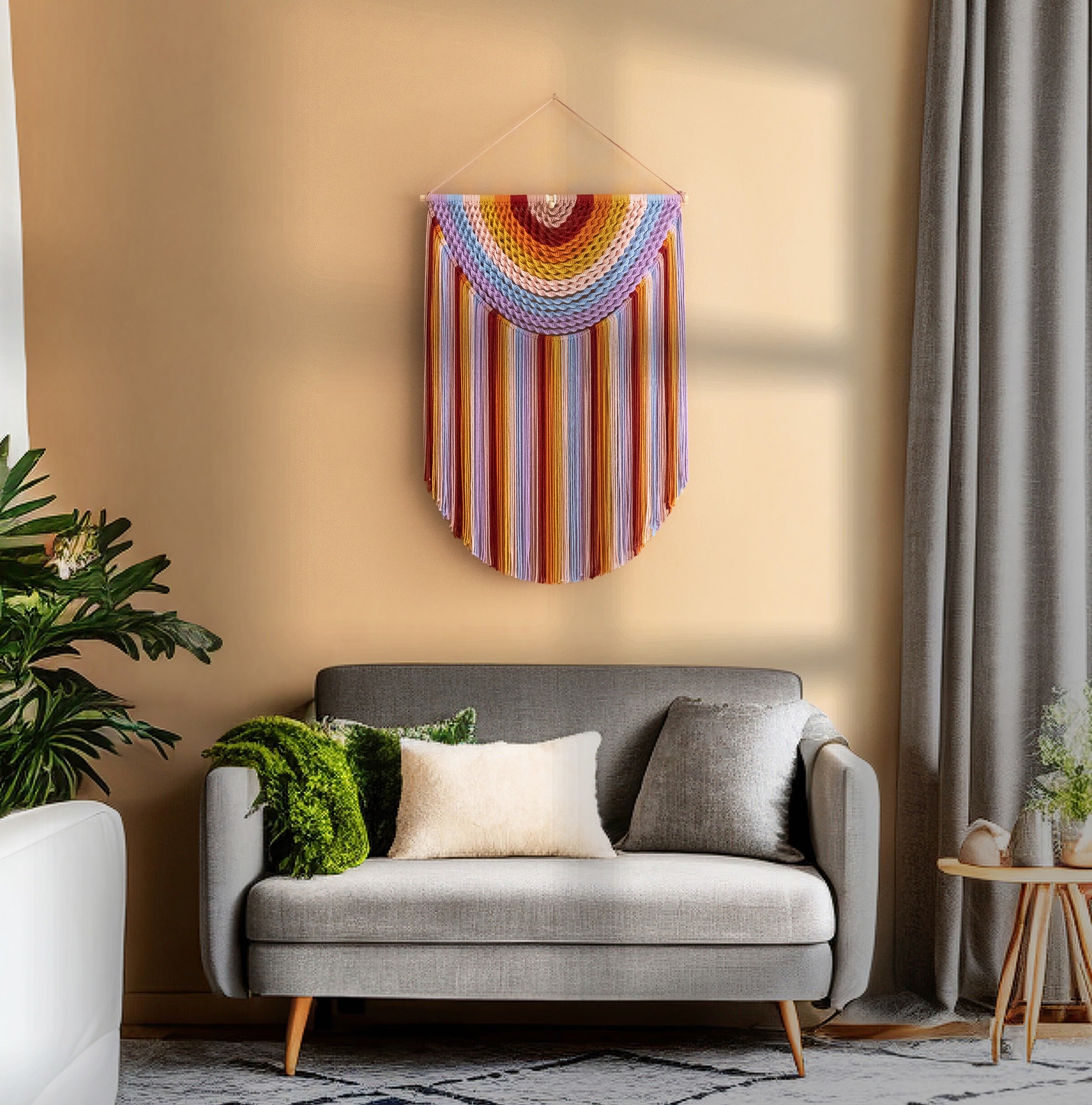 Large Macrame Wall Hanging For Cozy Boho Home Decoration