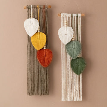Macrame Leaves Wall Hanging For Boho Home Decor Accent