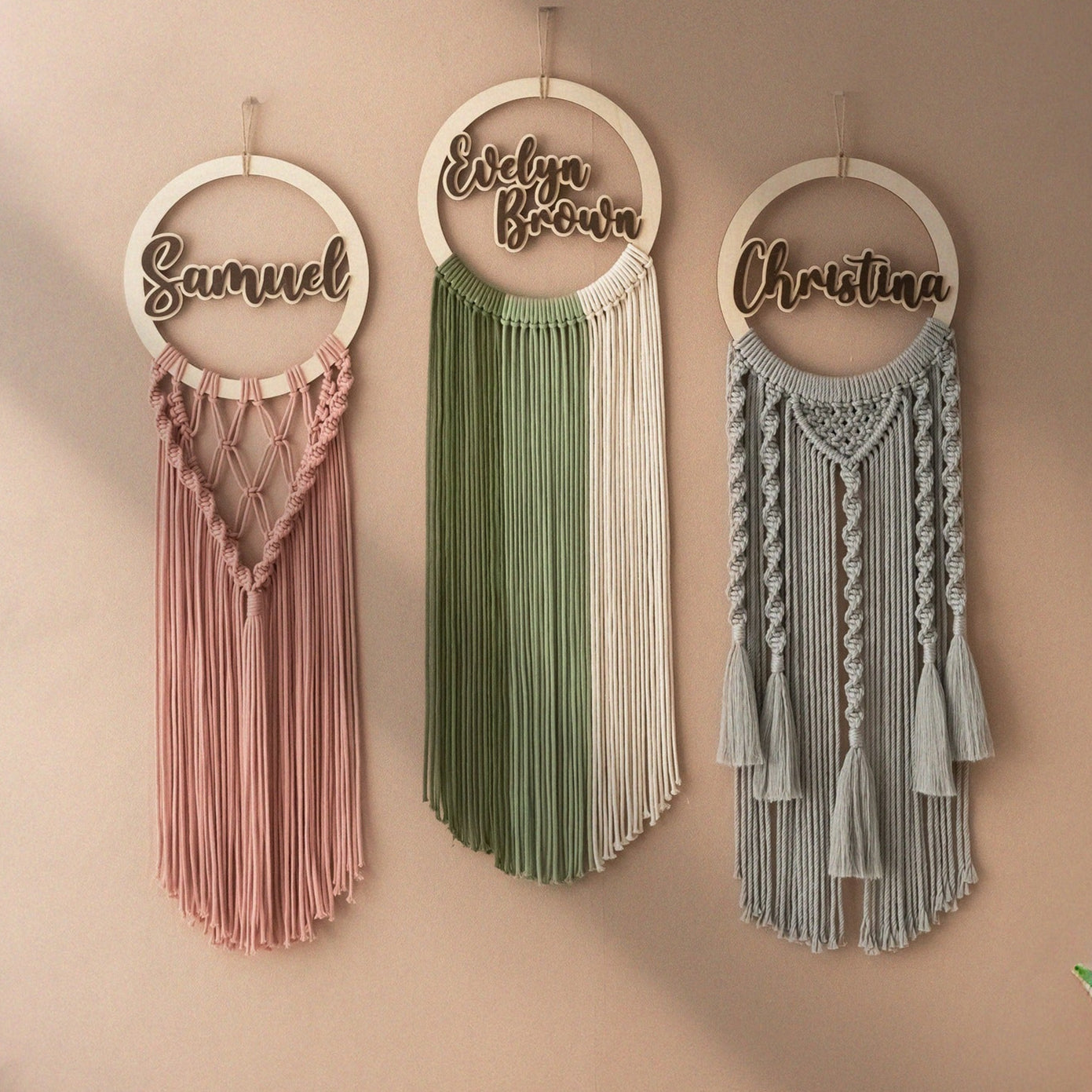 Personalized Name Sign Macrame Wall Hanging For Boho Wall Decor