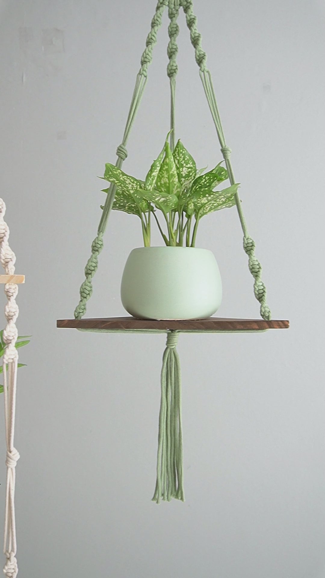 Macrame Hanging Shelf For Boho Wall Decor And Plant Display